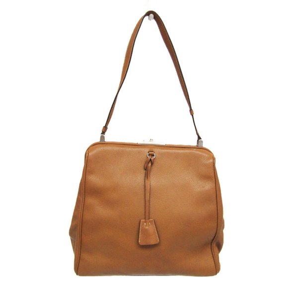 Prada B11249 Women's Leather Shoulder Bag Brown - Picture 1 of 10